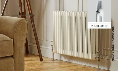 Laser Klassic Horizontal 2 Column White Radiator